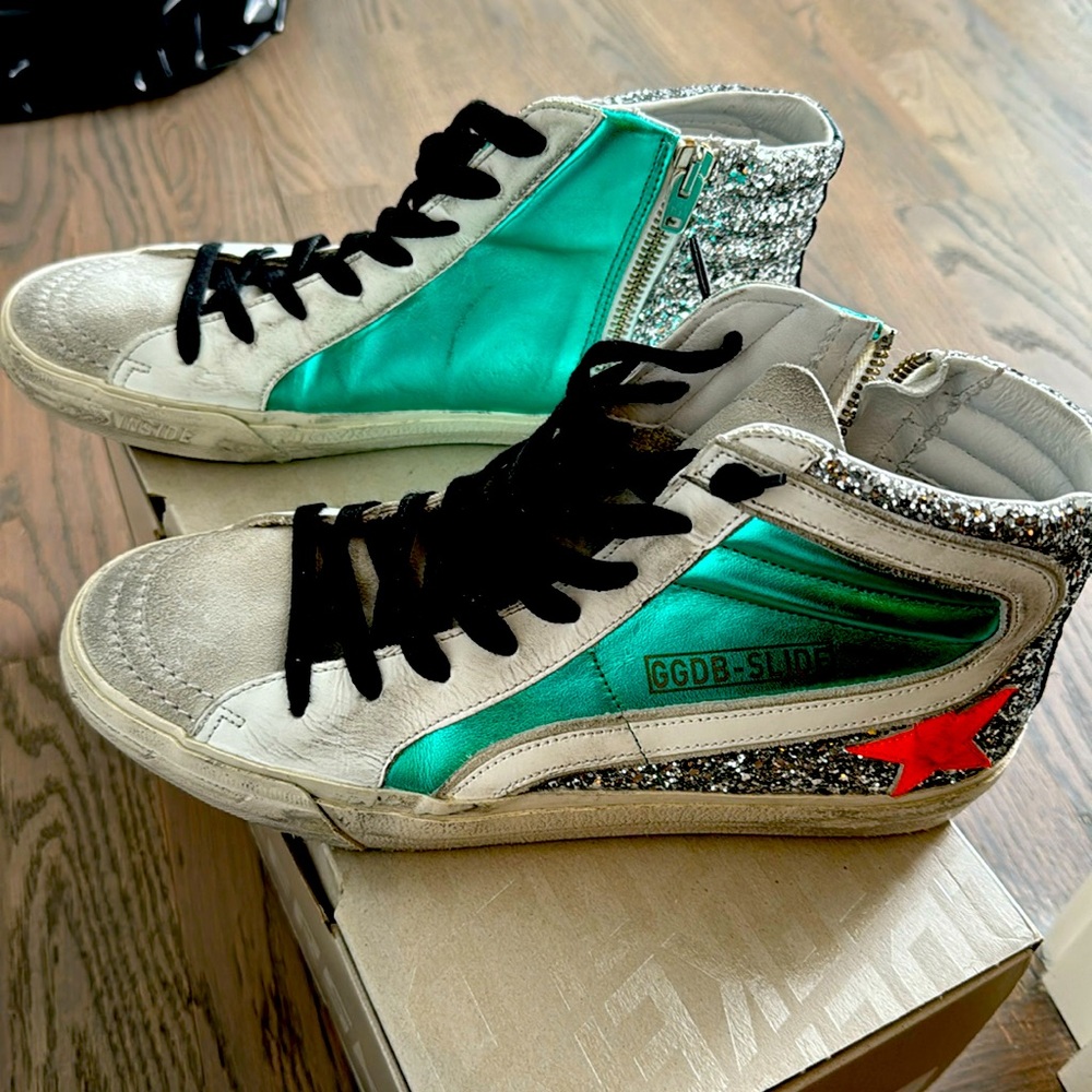 Brand new in box golden goose slide size 38. Fun and flirty!